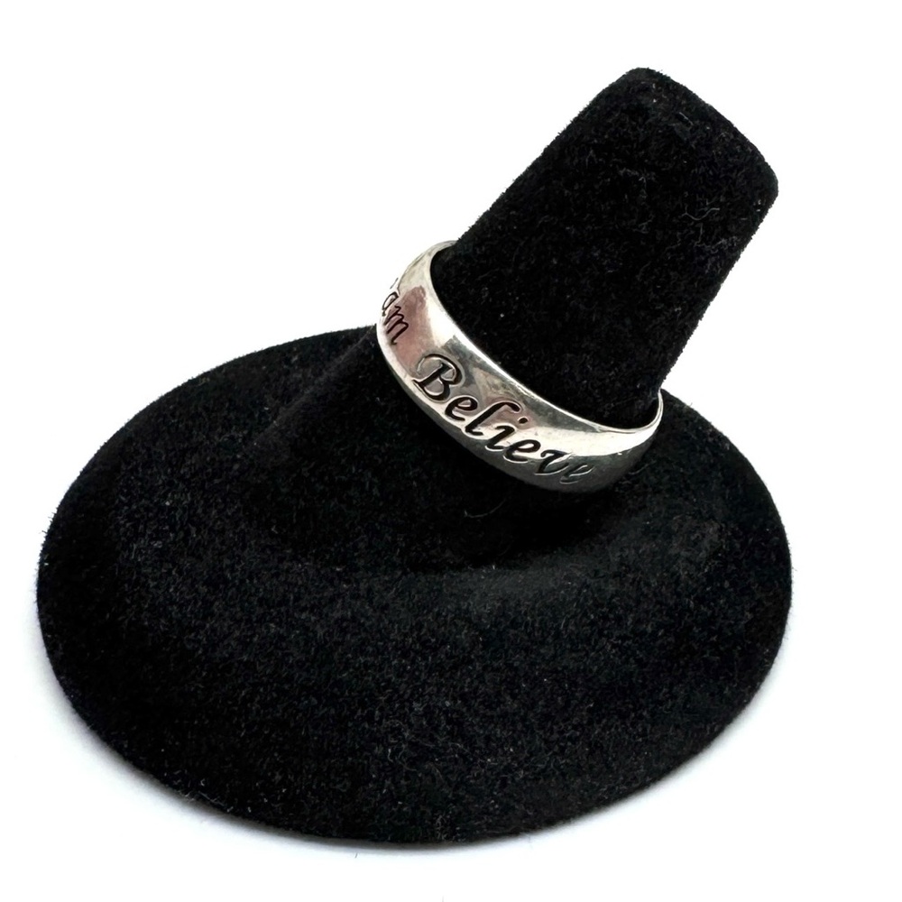 RJ Graziano Sterling Silver Band Love Dream Believe Inspirational Ring Size 8